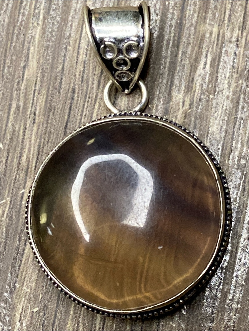 Fluorite vintage silver pendant